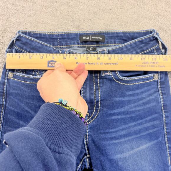 True Religion Halle Jeans Womens Sz. 27 Blue Denim Stretch Mid-Rise Super Skinny - Picture 8 of 10